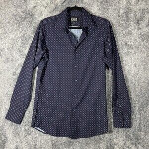 Scotch & Soda Shirt Mens 14.5 Blue Geometric Long Sleeve Button Up Dress Shirt